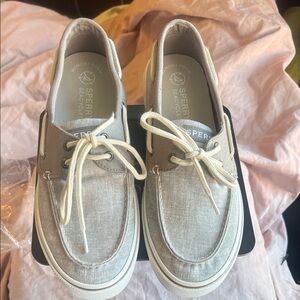 Sperry Men's Beige and Off-White Boat Shoes